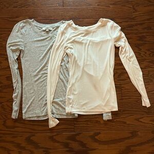 Loft ribbed long sleeve shirts